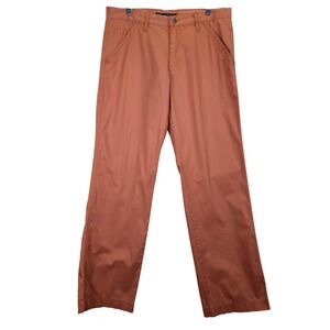 Kenneth Cole New York Men's Cotton‎ Twill Pants Orange 33x32 Preppy Academia
